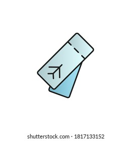 Airplane tickets color gradient vector icon