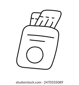 Airplane tickets in doodle style. Vector isolated on white background