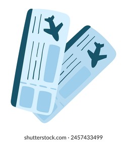 Airplane tickets in flat design. Vector illustration isolated.