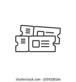 Airplane tickets flat line colored icon.
