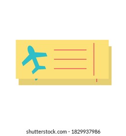 Airplane tickets flat style icon design, Plane vehicle transportation fly air travel aircraft flight aviation and sky theme Vector illustration