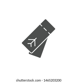 Airplane tickets icon. Simple glyph, flat vector of summer icons for ui and ux, website or mobile application