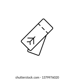 Airplane tickets icon. Simple thin line, outline vector of summer icons for UI and UX, website or mobile application