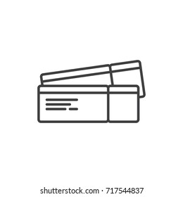 Airplane tickets line icon.