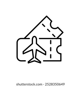 Airplane tickets. Pixel perfect, editable stroke icon