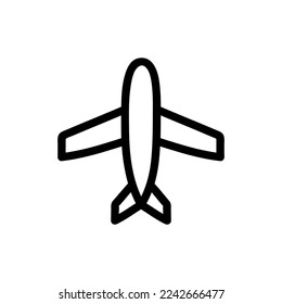 Airplane top view doodle icon. Public transport. Vector illustration.