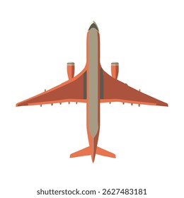 Airplane Top View Illustration Design Template