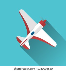 Airplane. Top view. Vector illustration.