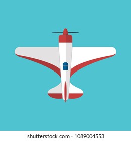 Airplane. Top view. Vector illustration.