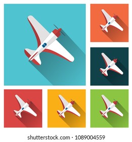 Airplane. Top view. Vector illustration.