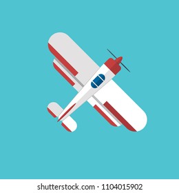 Airplane. Top view. Vector illustration.