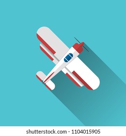 Airplane. Top view. Vector illustration.