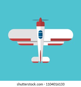 Airplane. Top view. Vector illustration. 