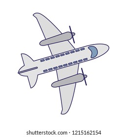 Airplane topview cartoon