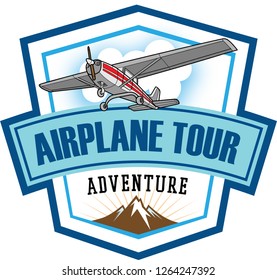 Airplane tour icon, label design