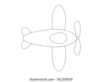 Airplane toy for coloring 