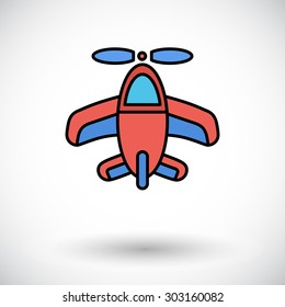 Airplane toy icon. Flat vector related icon for web and mobile applications. It can be used as - logo, pictogram, icon, infographic element. Vector Illustration. 