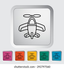 Airplane toy thin line flat vector related icon set for web and mobile applications. It can be used as - logo, pictogram, icon, infographic element. Vector Illustration. 