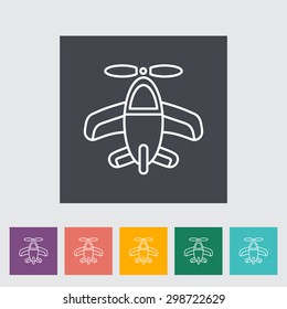 Airplane toy thin line flat vector related icon set for web and mobile applications. It can be used as - logo, pictogram, icon, infographic element. Vector Illustration. 