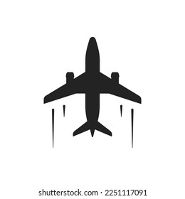 Airplane with trace line icon. Air transport, navigate, fly, private, military, cargo, travel, pilot, traffic, blades, passengers. Technology concept. Vector line icon for Business and Advertising