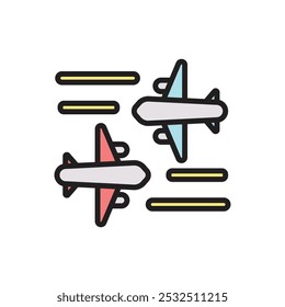 Icono de tráfico de avión Ilustración vectorial