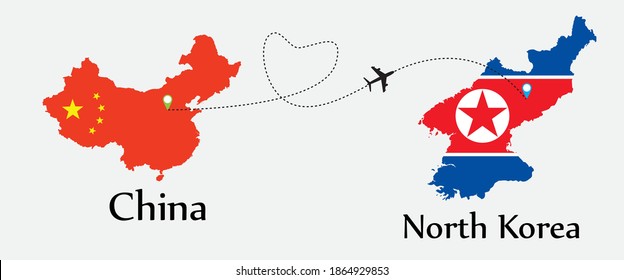 Airplane transport from China to Cyprus. Concept a good tour travel and business of both country.