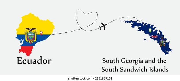 Airplane transport from Ecuador to South Georgia and the South Sandwich Islands. Concept a good tour travel and business of both country.