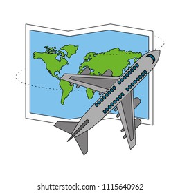 airplane transport map world vacations travel
