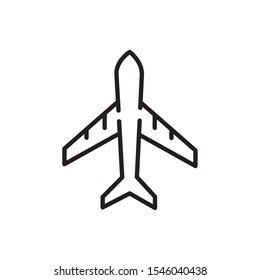 airplane transport tourism travel thick line vector illustration