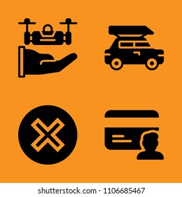 airplane, transportation, innovation and debt icons set. Vector illustration for web and design