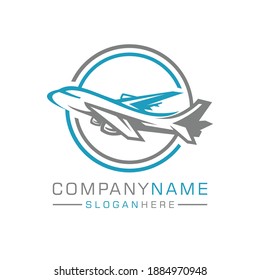 AIRPLANE TRANSPORTATION LOGO VECTOR ICON