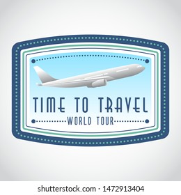 airplane transportation vector label, logo template advertising symbols. vector illustration of world tourism day. travel concept vector illustration