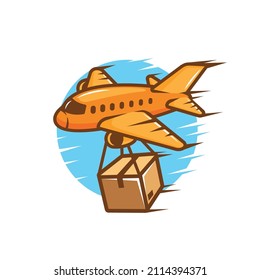 Flugzeug, das Paketkartenbild transportiert 