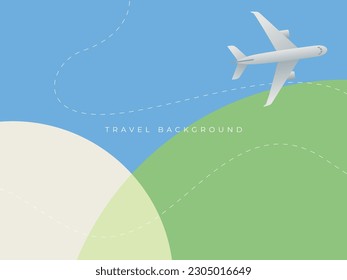 Airplane Travel background vector illustration