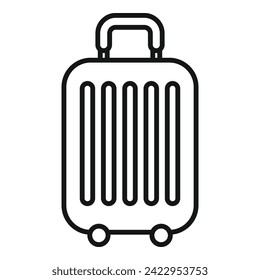 Airplane travel bag icon outline vector. Walk service. Happy active person