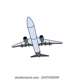 Airplane Travel blue vector design template on white background