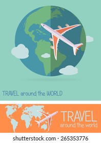 Airplane travel concept