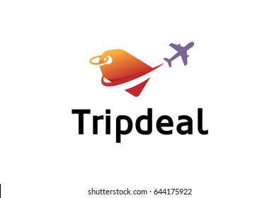 Airplane Travel Deal Label Unique Creative Air Design Illustration