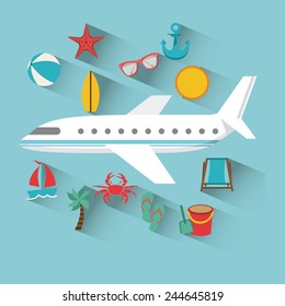 airplane travel design, vector illustration eps10 graphic