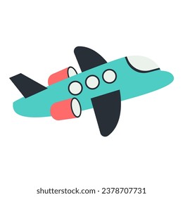 Airplane travel element. Vector illustration with travel theme and flat vector style.
