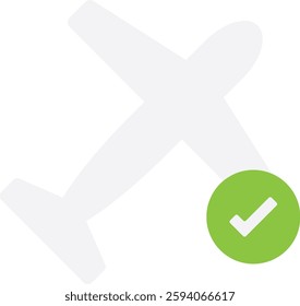 Airplane Travel Flight Icon Vector Flat Illustration