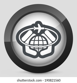 Airplane travel icon