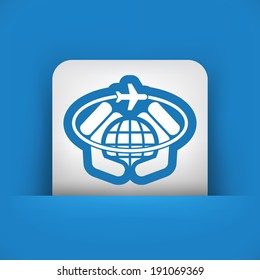 Airplane travel icon
