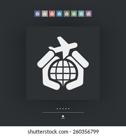 Airplane travel icon