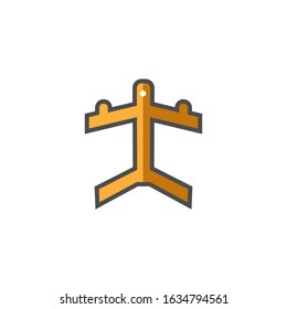 airplane travel icon filled outline style vector for your web design, logo, UI. illustration