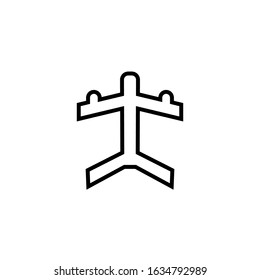 airplane travel icon outline style vector for your web design, logo, UI. illustration