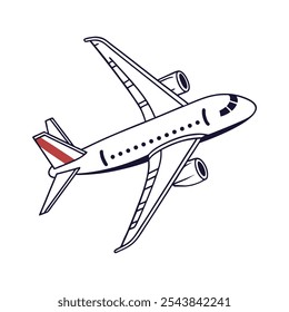 Airplane Travel Line Art Icon Modern Aircraft Sticker for Adventure and Aviation Enthusiasts