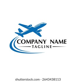 Airplane Travel Logo Design Modern Aviation Symbol for Airline Travel Agency or Flight Booking Company