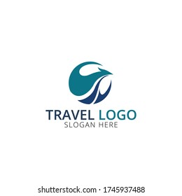 Airplane Travel logo design template