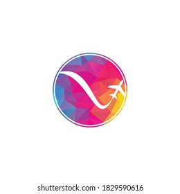Airplane & Travel Logo. Icon & Symbol Vector Template.